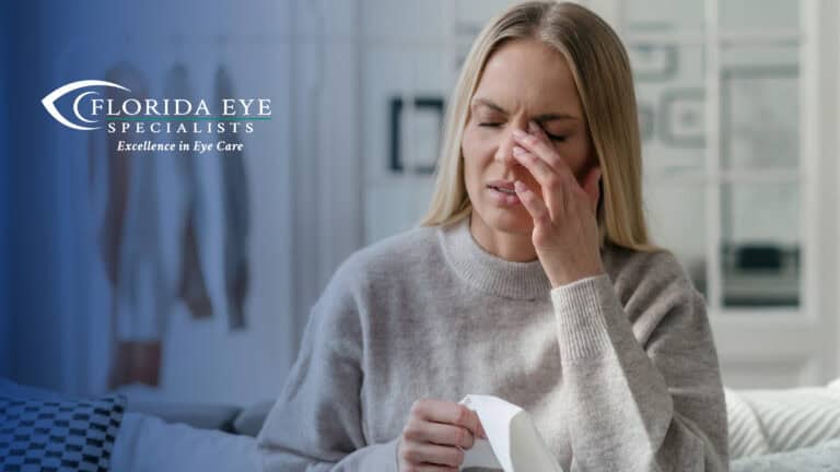 Women wiping her dry eyes