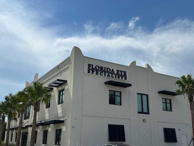 Florida Eye Specialists sign on the exterior of a building in St. Johns County