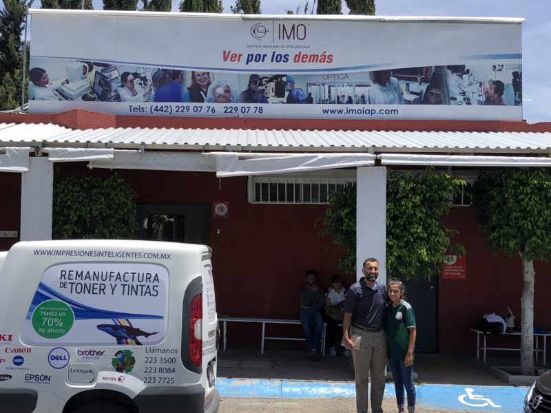 Dr. Chokshi and his daughter outside the I.M.O.